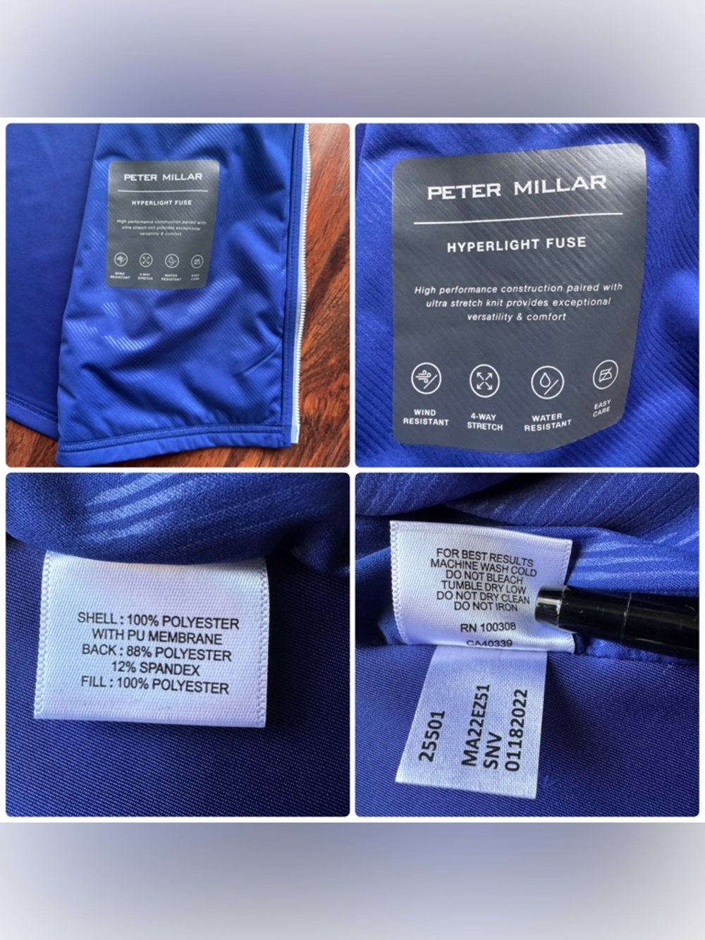 Peter Millar Hyperlight Fuse Hybrid Full Zip Golf Vest Men's XL Blue Performance - Picture 16 of 16